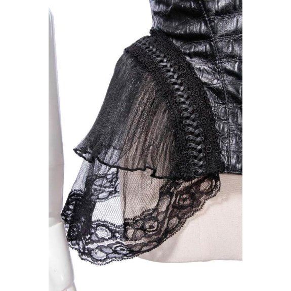 Piraat onderborst corset met reptielenlook zwart