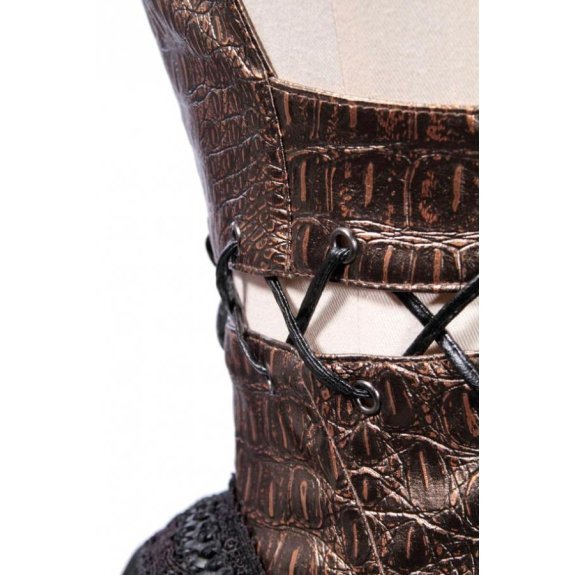 Piraat onderborst corset met reptielenlook goud