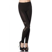 Legging met kanten inzetstuk