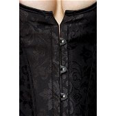 Zwart jaquard barokprint corset met vetersluiting