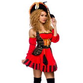 Sexy piratenkostuum rood