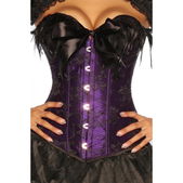 Heksencorset paars- zwart verendetails