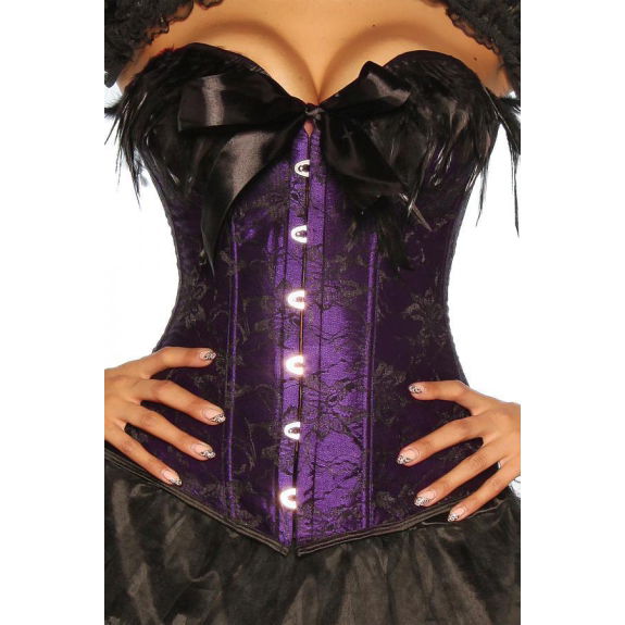 Heksencorset paars- zwart verendetails