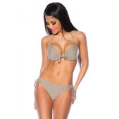 Bikini met strass steentjes taupe