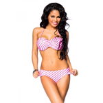 Bandeau Bikini roze wit candy Bandeau Bikini roze wit candy