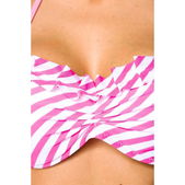Bandeau Bikini roze wit candy