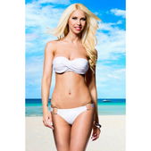 Push-up bikini gedraaid wit