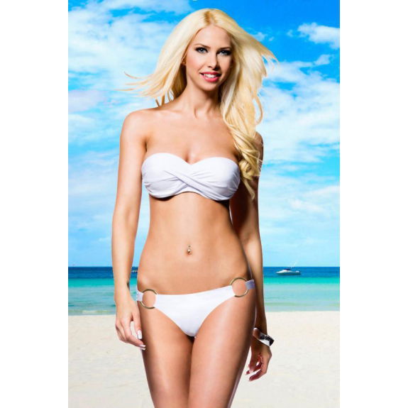 Push-up bikini gedraaid wit