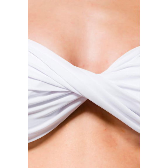 Bandeau Bikini wit high waist