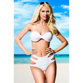 Bandeau Bikini wit high waist