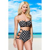 Retro bikini zwart wit high waist