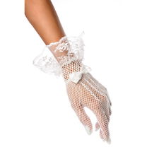 Mesh handschoenen met kanten rand