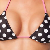 Triangelbikini zwart/wit/roze stip