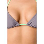 Triangelbikini grijs neon groen