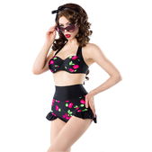 Vintage bikini met kersenpatroon