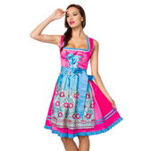 Premium Dirndl jurk roze/ blauw bloemen