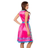 Premium Dirndl jurk roze/ blauw bloemen