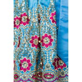 Premium Dirndl jurk roze/ blauw bloemen