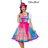 Premium Dirndl jurk roze/ blauw bloem