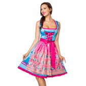 Premium Dirndl jurk roze/ blauw bloem