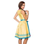 Dirndl jurk blauw/roze/geel