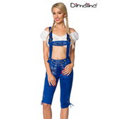 Lederhosen vrouw met borduurwerk blauw