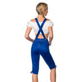 Lederhosen vrouw met borduurwerk blauw