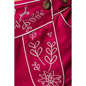 Lederhosen vrouw met borduurwerk roze