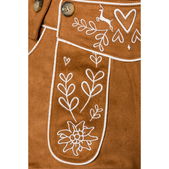 Lederhosen vrouw met borduurwerk bruin