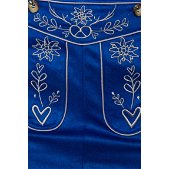 Traditionele lederhosen vrouw met borduurwerk blauw