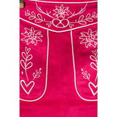 Traditionele lederhosen vrouw met borduurwerk roze