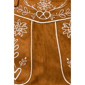 Traditionele lederhosen vrouw met borduurwerk bruin