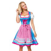 Dirndl met geruit schort blauw