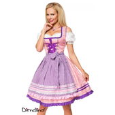 Dirndl met geruit schort roze