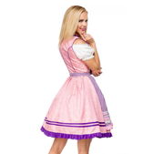 Dirndl met geruit schort roze
