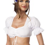 Dirndl blouse kort pofmouw wit