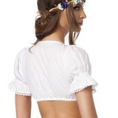 Dirndl blouse kort pofmouw wit