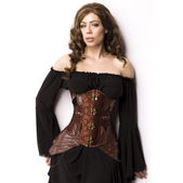 Steampunk onderbustcorset bruin