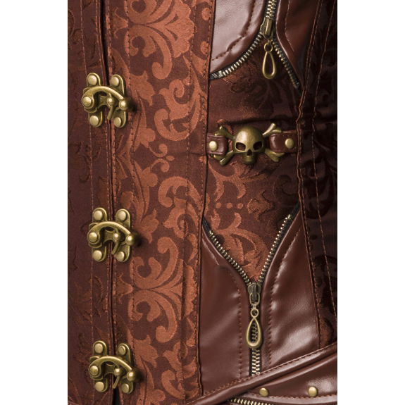 Steampunk onderbustcorset bruin