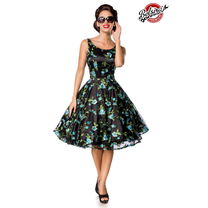 Belsira retro bloemenjurk zwart 