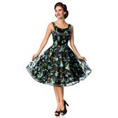 Belsira retro bloemenjurk zwart 