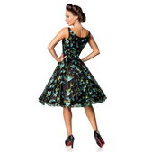 Belsira retro bloemenjurk zwart 