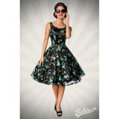 Belsira retro bloemenjurk zwart 