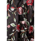 Belsira retro bloemenjurk zwart roze