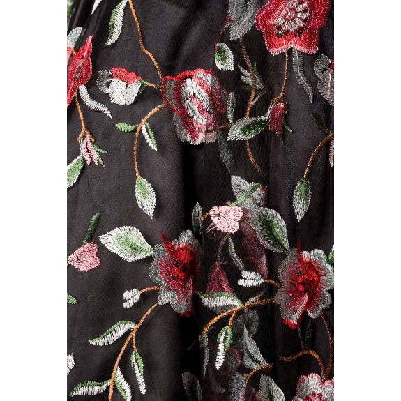 Belsira retro bloemenjurk zwart roze
