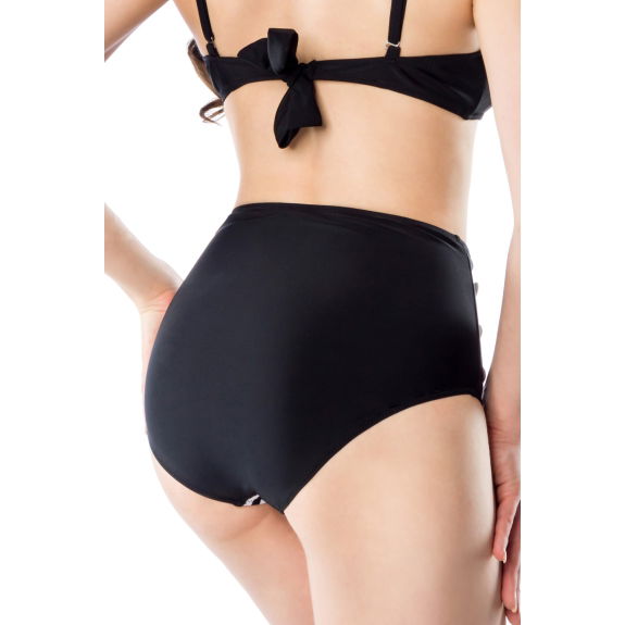 Vintage bikinibroekje sailor zwart/wit