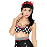 Vintage bikinitop zwart/ wit stip