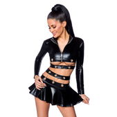 Wetlook set met rok