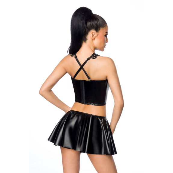2-delige Wetlook outfit met kant